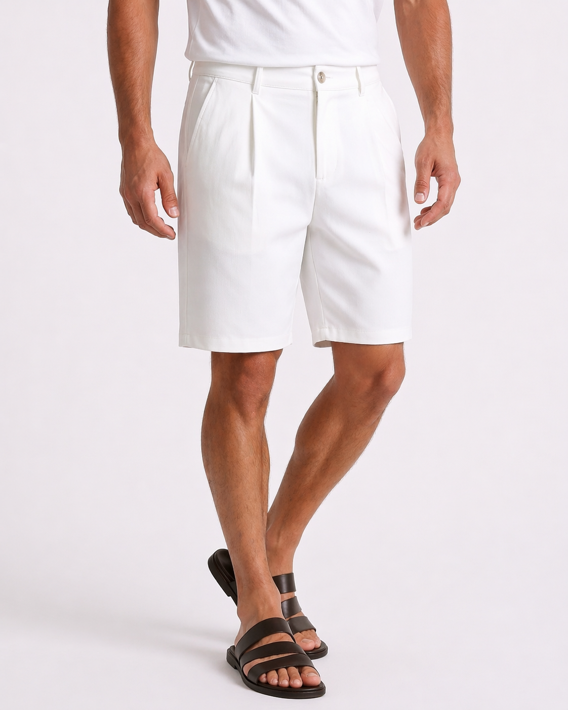 COMPORTA - PLEATED SHORTS - WHITE