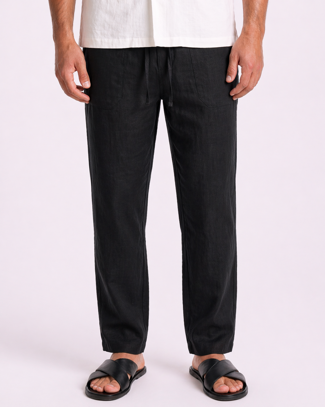 FORMENTERA - LINEN TROUSER - BLACK