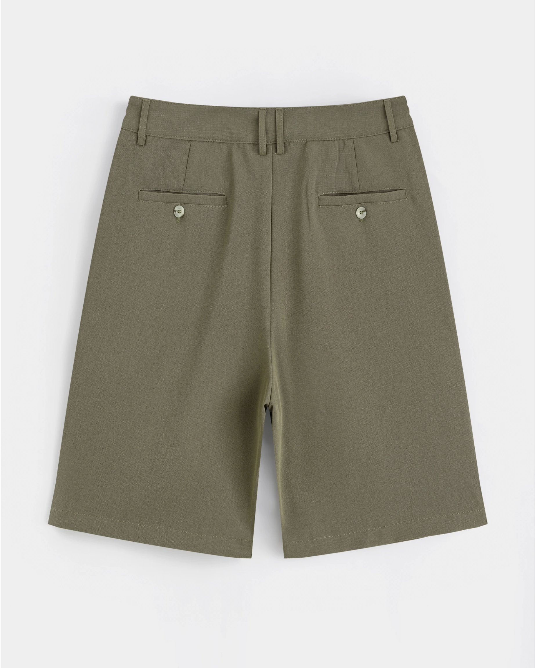 COMPORTA - PLEATED SHORTS - OLIVE