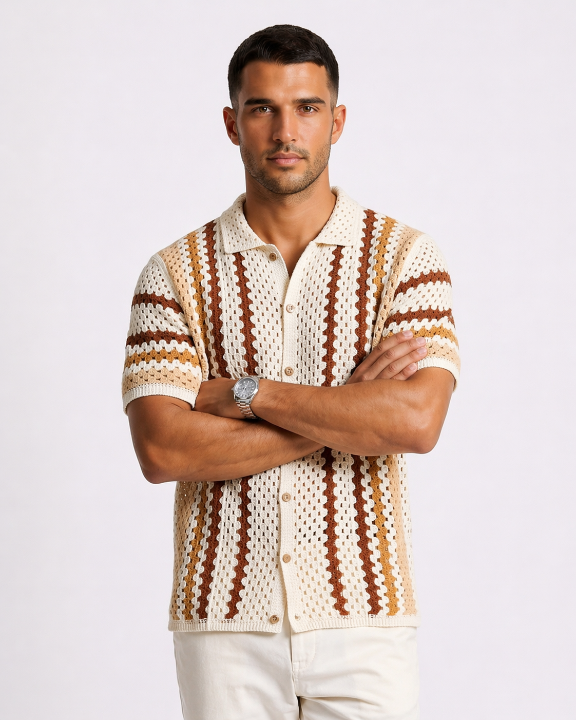 LAGOS - BLOUSE - STRIPED BROWN